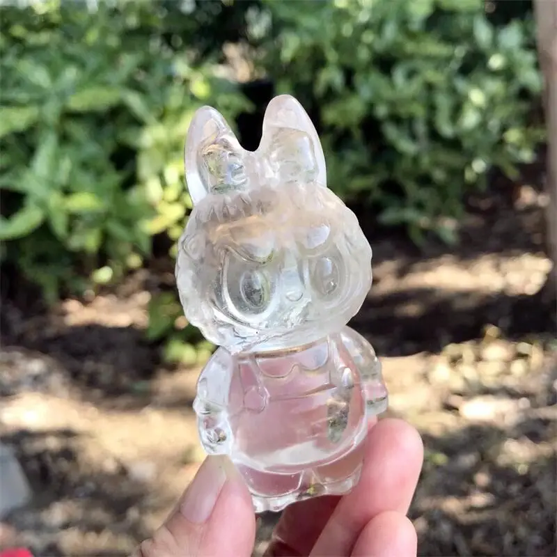 

Натуральный прозрачный обсидиан, мультяшный резной кристалл, целебный камень, домашний декор, креативные рождественские подарки для детей, подарок для детей, 1 шт.