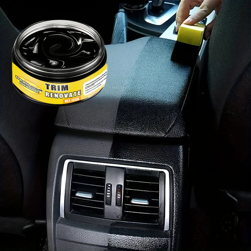 1 Piece 100g Car Repair Kit: Black Interior Wax, Dashboard, Plastic, Tire, Imitation Leather Seat Care Cream, External Plastic Renovation Cream - Comprehensively Rejuvenated Car Interior, Long-Lasting Coverage, Anti-Cracking and Anti-Aging Maintenance Cream