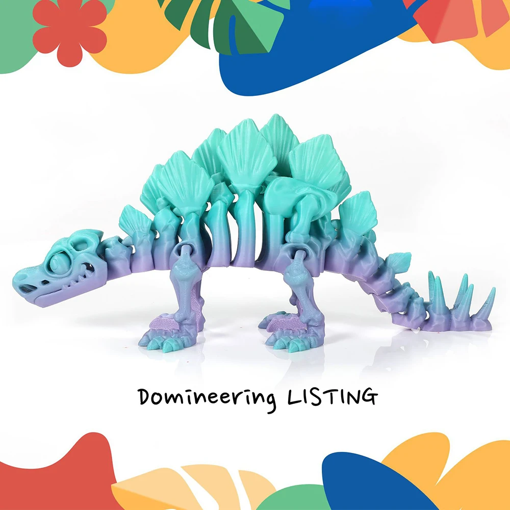 3D Impresso Stegosaurus Figuras Brinquedos para Crianças, Animais Realistas, Ornamento Modelo, Desktop Decorativo, Meninos Criativos, Presentes Novidade