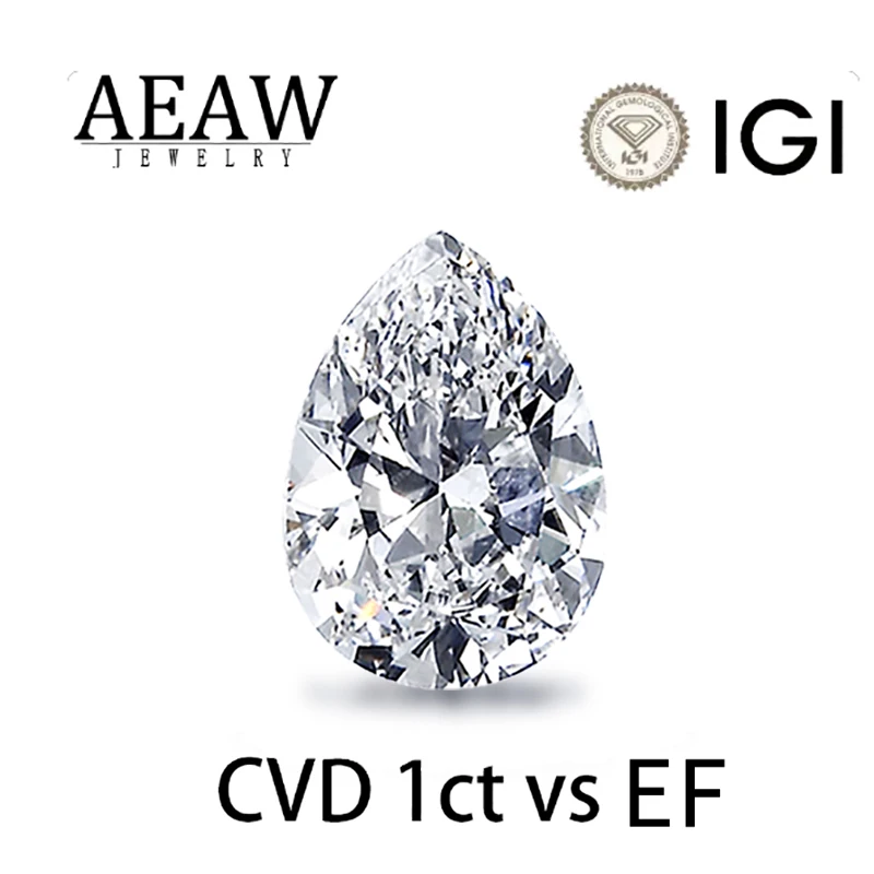 

AEAW IGI Lab Grown Diamonds CVD HPHT Loose Pear Cut EF VS1 3EX 1ct