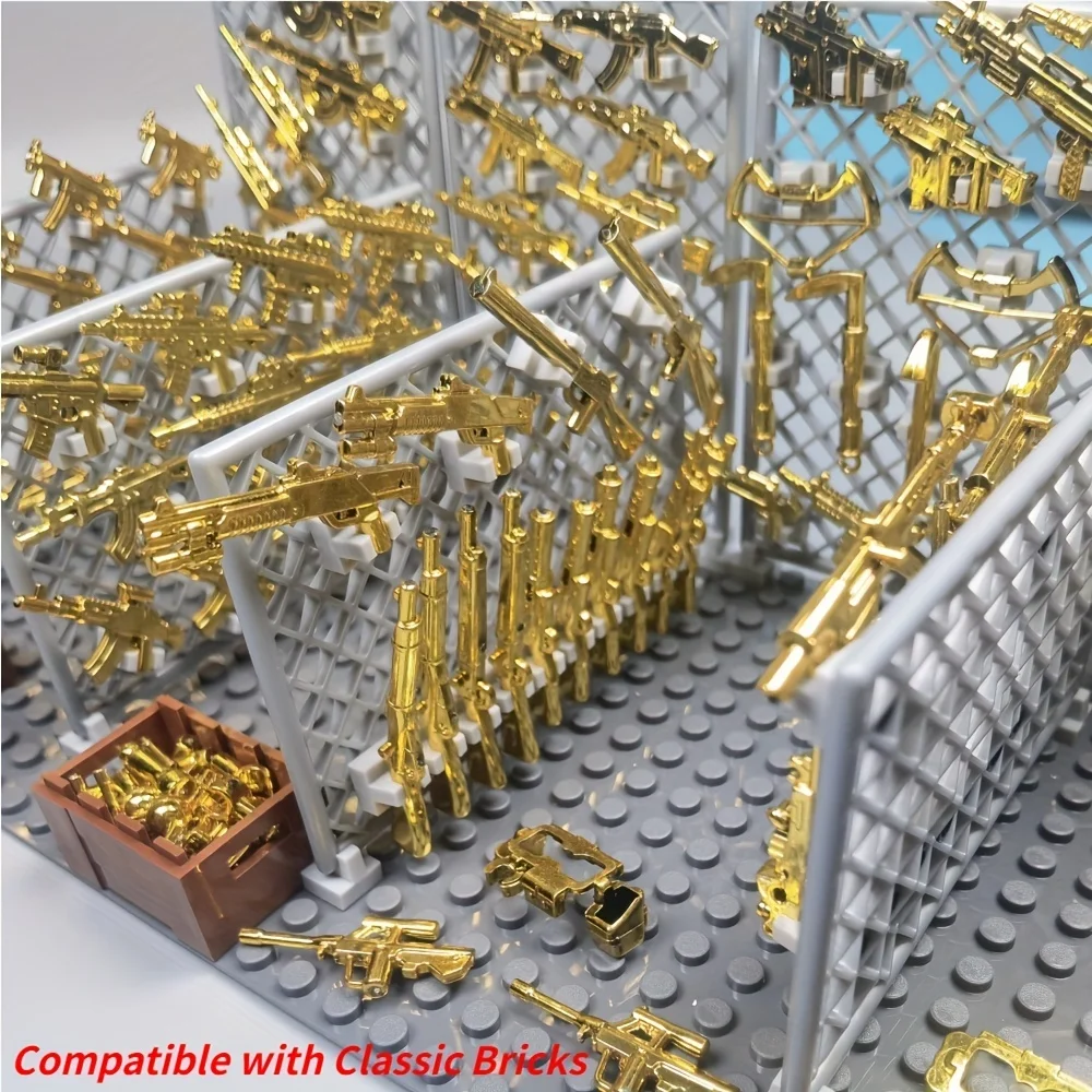 MOC armes militaires blocs de construction pièces compatibles classique armée pistolet accessoires blocs jouets pour garçons cadeau bricolage jouets briques