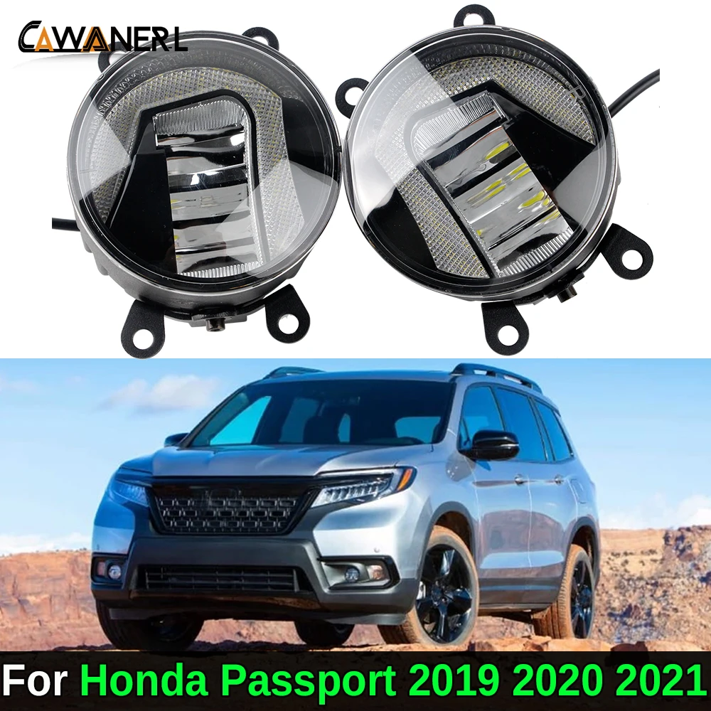 

2IN1 Design LED Fog Light DRL Assembly Car Front Fog Daytime Running Lamp 30W For Honda Passport 2019 2020 2021