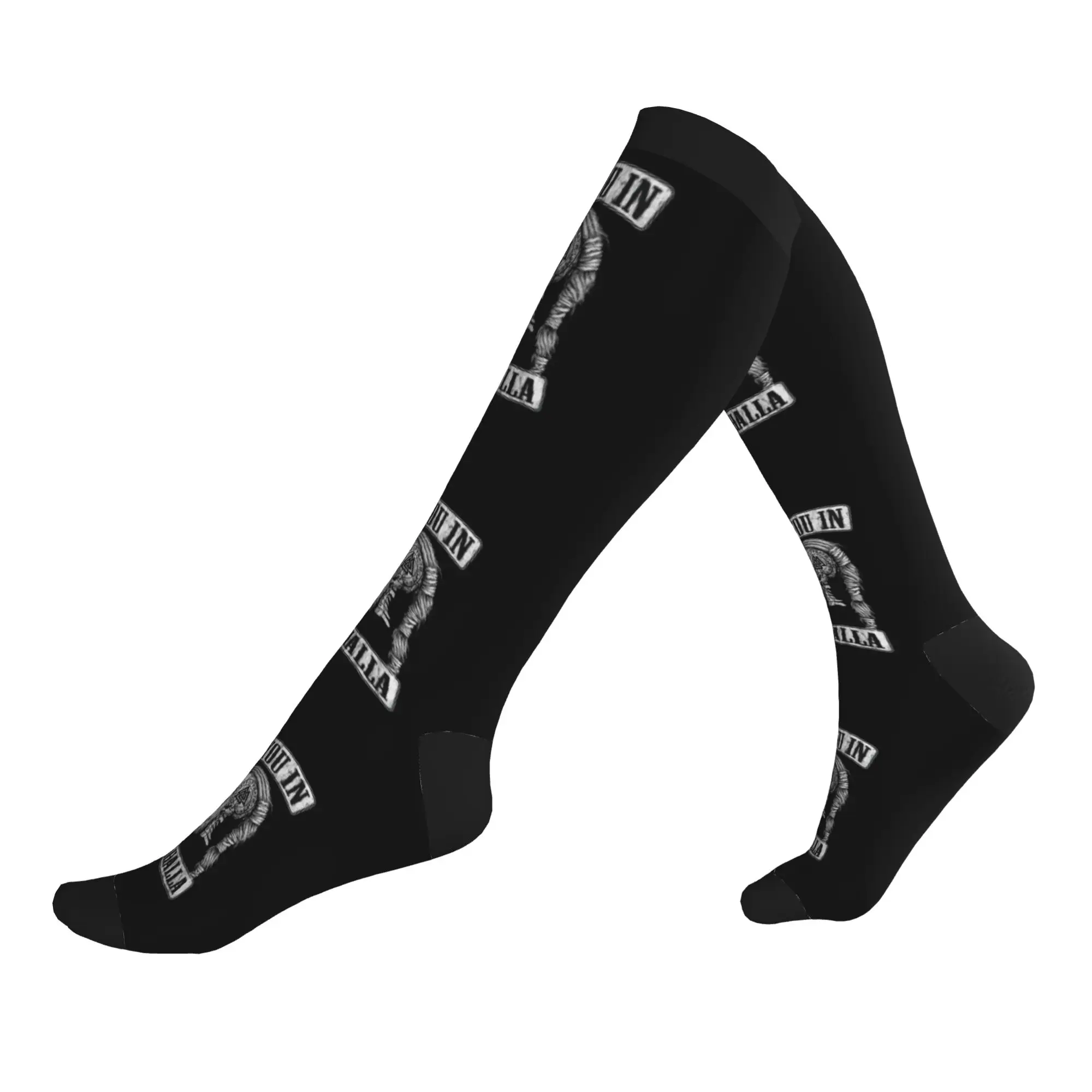 See You In Valhalla Skull Viking Sports Compression Socks Norse Odin Ragnar Warrior Spring Summer Autumn Winter Dress Socks