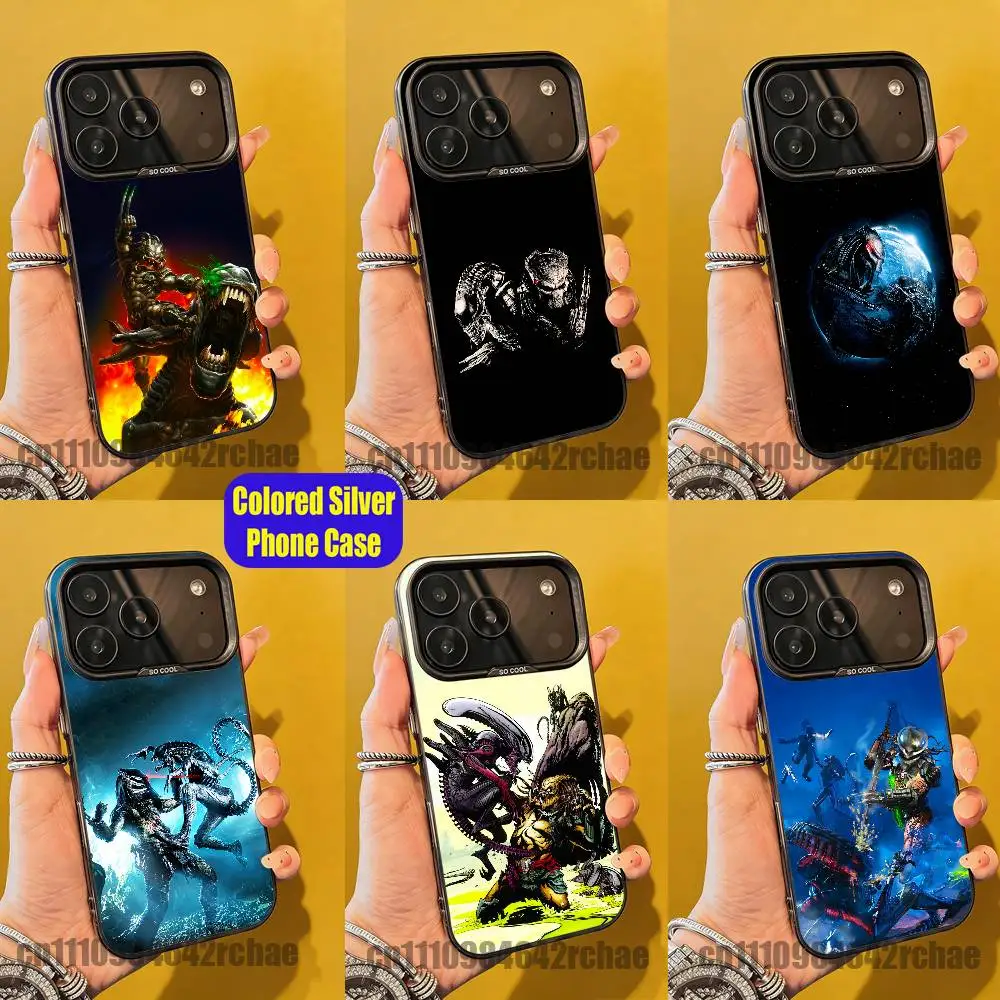 

For Xenomorph A-Alien vs P-Predator Phone Case iPhone 15,12,11,14,13,16,17,E,Max,Plus,Air,Pro,Mini Custom Color Silver Cover