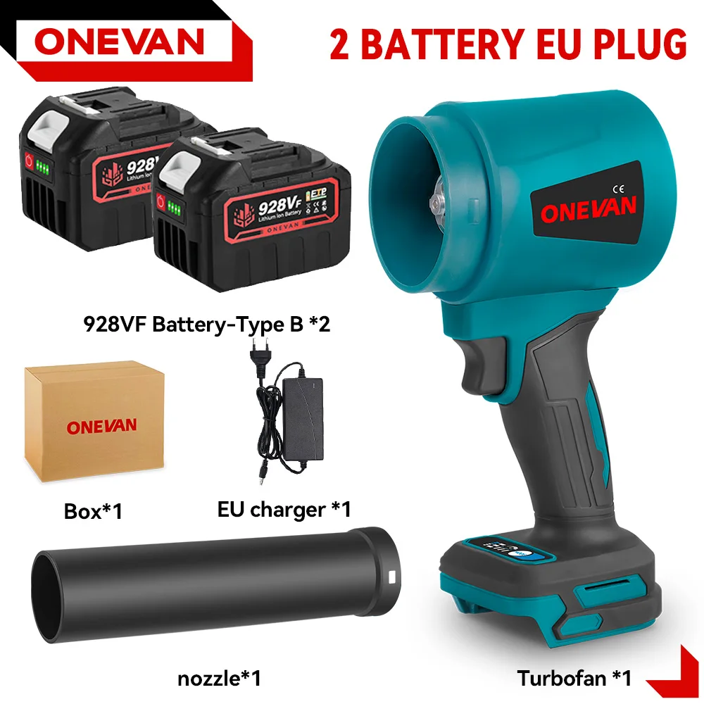 ONEVAN 300000 RPM Borstelloze Elektrische Turbo Blowers Jet Fan 400 M/S Bladblazer Stof Blazen Tool Voor Makita 18 V Batterij Pin