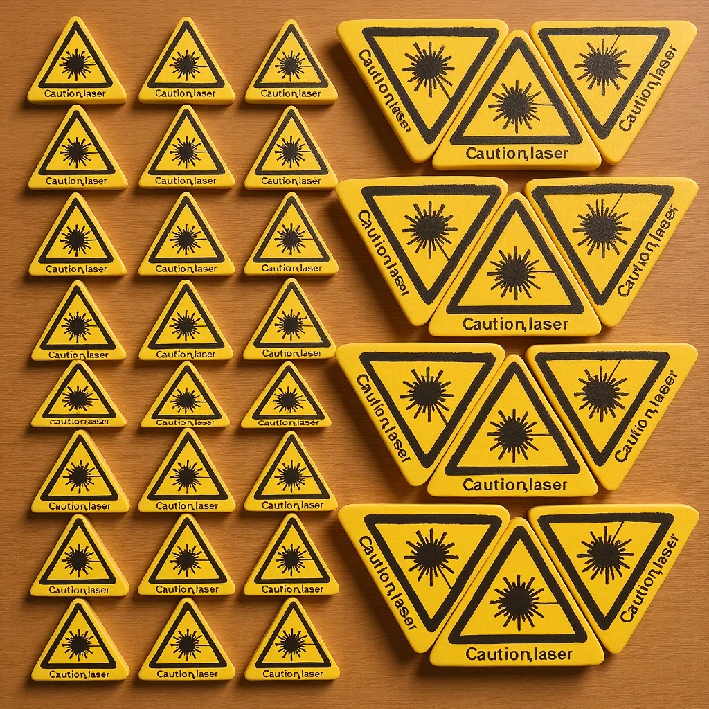 50 قطعة علامات تحذير السلامة بالليزر ملصقات الحذر شارات الأمن تسميات تنبيه المخاطر لعلامة السلامة لمنع الحوادث #1