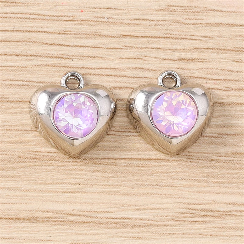 5 Stück 12x12mm Niedliche Kristall-Liebesherz-Anhänger für Schmuckherstellung, Halsketten, Ohrringe, Armbänder, Zubehör, DIY-Bastelarbeiten, Geschenk – Detail 8