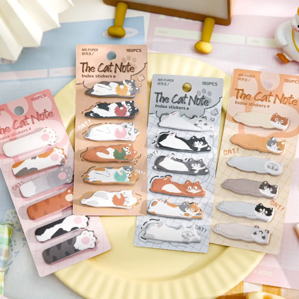 

Notebooks Memo Pad Cat Index Sticker Creative Cartoon Kitty Index Dividers Meow Label Cat Paw Sticky Note Office