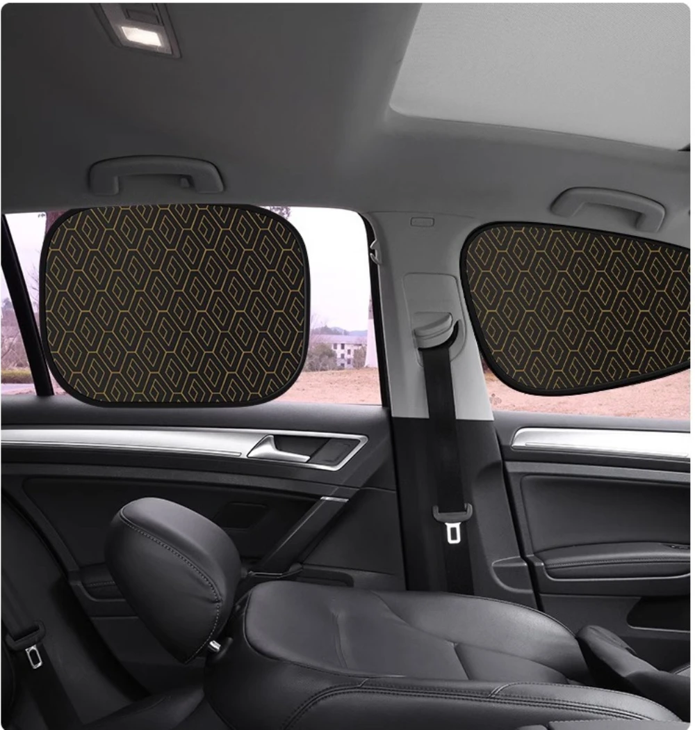 Electrostatic Sun Visor for Car Side Window 4-Layer Sun Shade Curtains Anti-Glare UV-Blocker Auto Sun Protection Cover