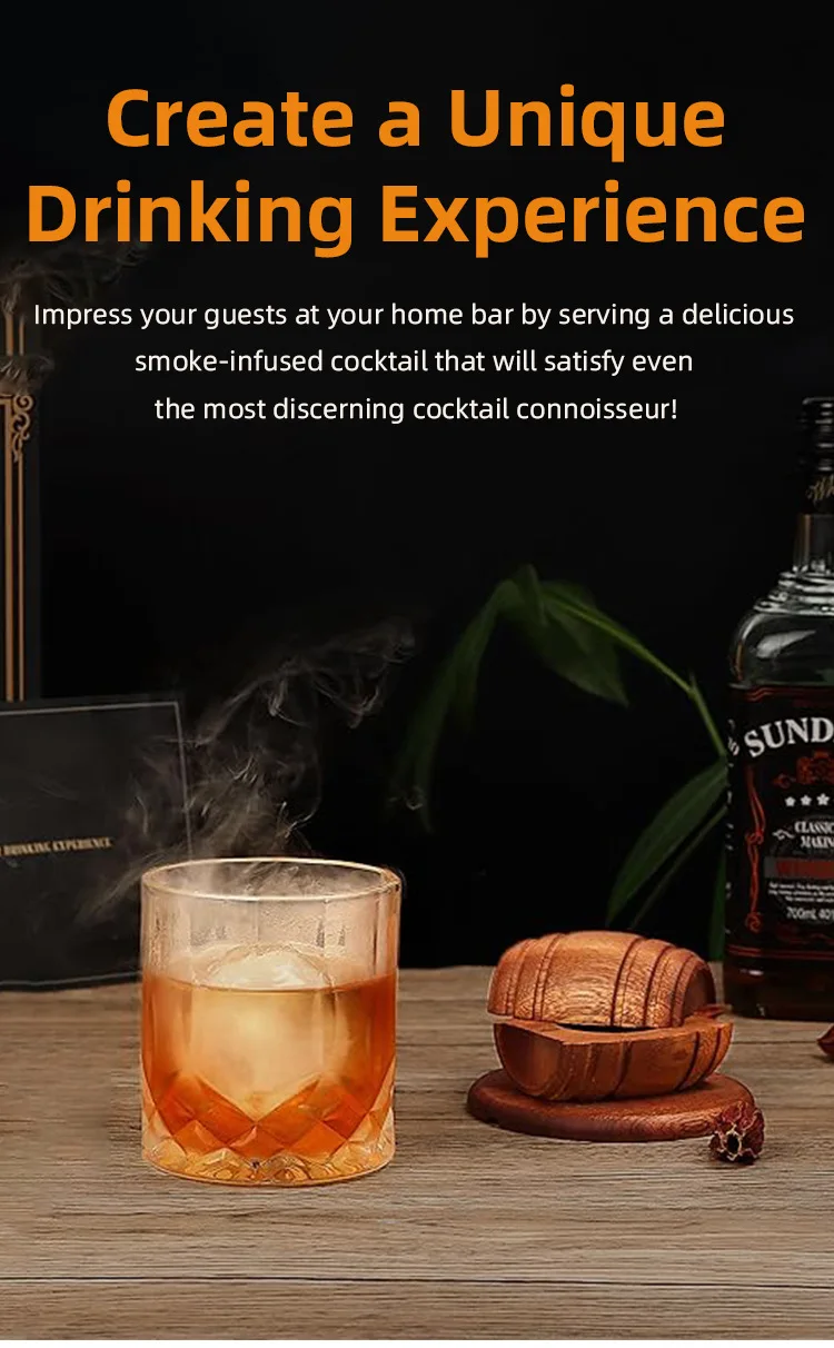 4/6 Flavors Whiskey Smoker Kit  Classic Cocktail Infuser Set with Wood Chips Smoker for Bourbon Whiskey Gifts, Birthday Present image 4