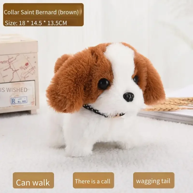 Simulated Dog Toys Plush Electric Toys for Children Walking Electric Dog Stalls Electronic Puppy Pet Decorations and Ornaments