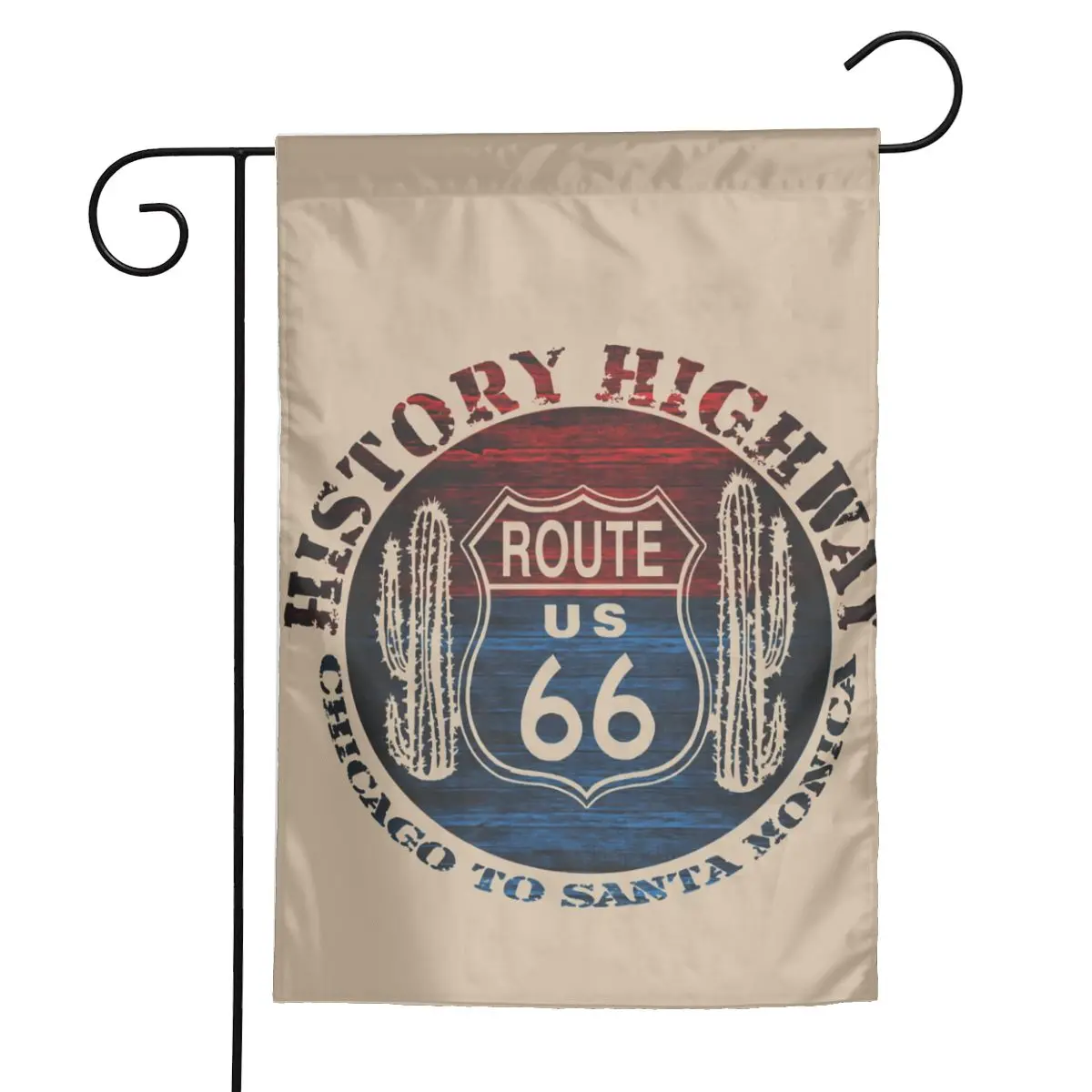 Custom Route 66 The Great America Road Vintage Trip Perfect Gifts Garden Flag 12x18 Inch Double Sided Print Flag Banner House