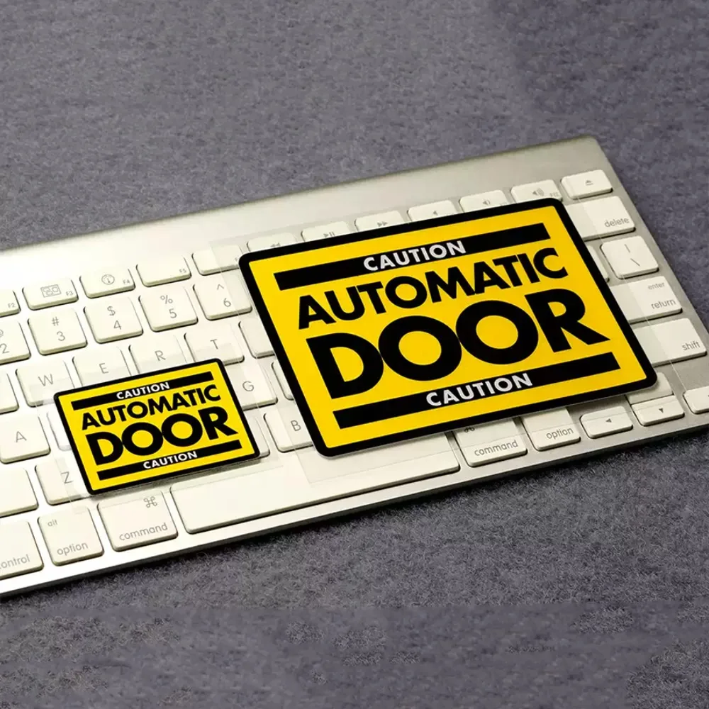 Caution Automatic Door Vinyl Sticker, Waterproof Warning Decal For Car Exterior Window Decor