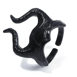 Movie Maleficent Ring Fairy Godmother's Horn Finger Rings Gothic Style Jewelry For Women Cosplay Prop