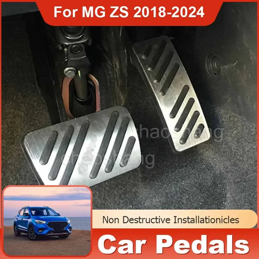 

Car Pedal Stainless Steel Gas Brake Footrest Pedal Protection Cover Accessories for MG ZS ZS11 ZX VS ZST Astor EV 2022 2018~2024