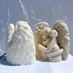 Angel And Child Sculpture Silicone Mold DIY Mother's Day Gift Home Decor Resin Molds Mother With Baby Embrace Statue Candle Mold