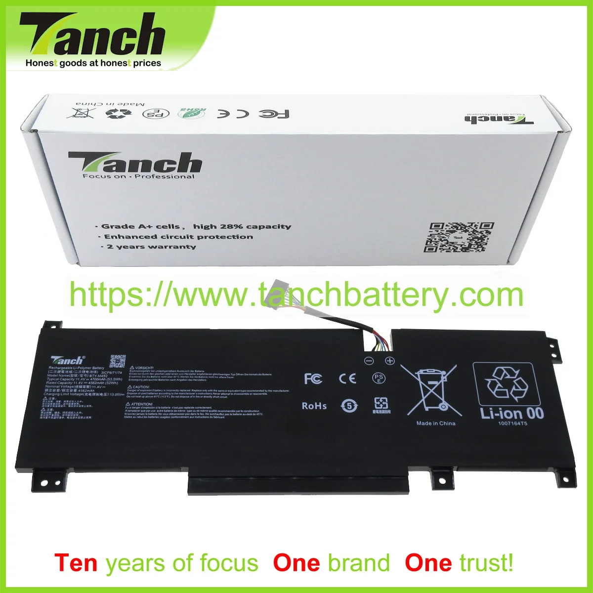 Tanch Laptop Batteries for MSI Katana GF66 GL66 Pulse 15 B12VFK GL76 Sword 15 15 B12VGK 12UE 17 Bravo 15 B5DD 15 B13VGK-1448NL