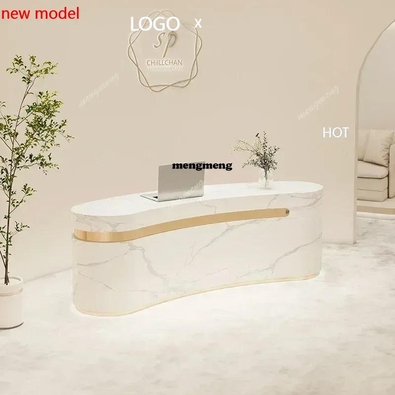 

Стойка ресепшн H132 для салона красоты, магазина, эстетического центра, современный уникальный декор для бизнеса