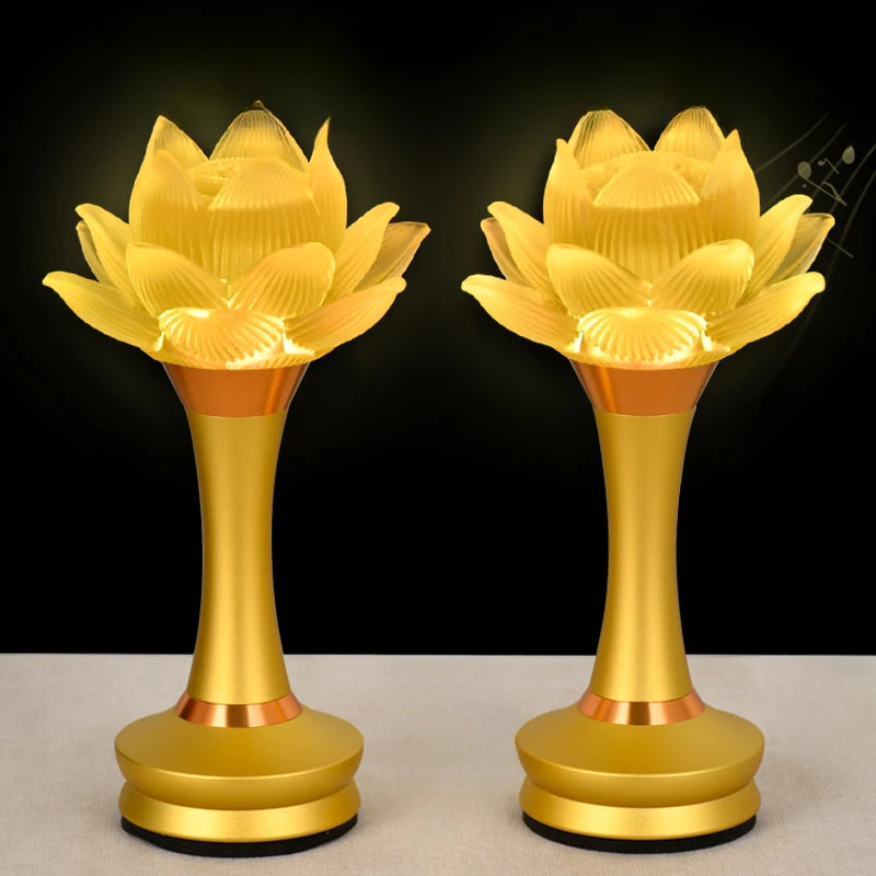 Rechargeable Lotus Lamp, Colorful Buddha Lamp, Plug in LED, Everlasting Lamp, Bodhisattva Lamp in front of Buddha