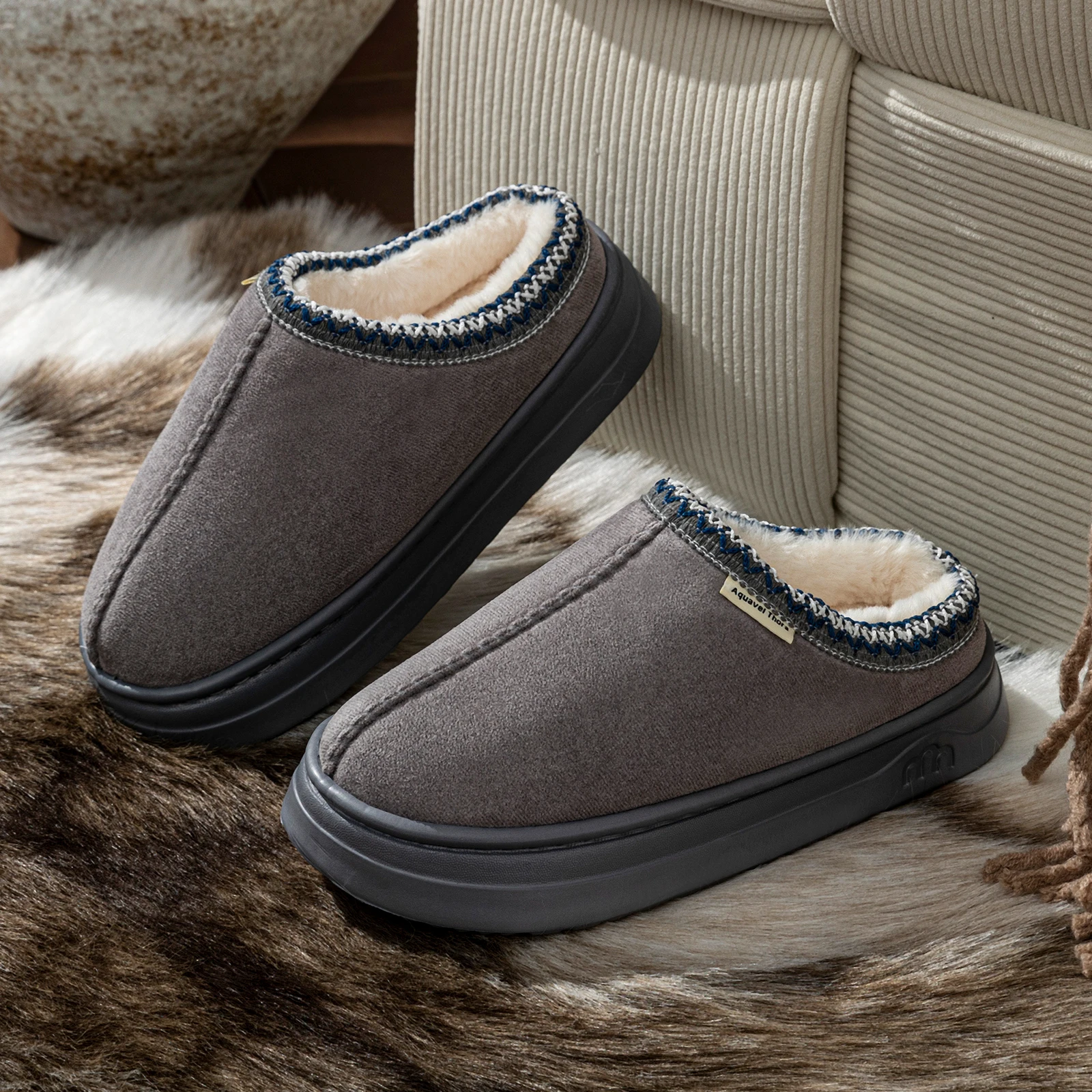 Warm Simple Casual Couples Men's Slippers Winter Boots Comfy Fashion Bedroom Soft Sole Women's Home Plush Shoes Indoor Non-slip image 5