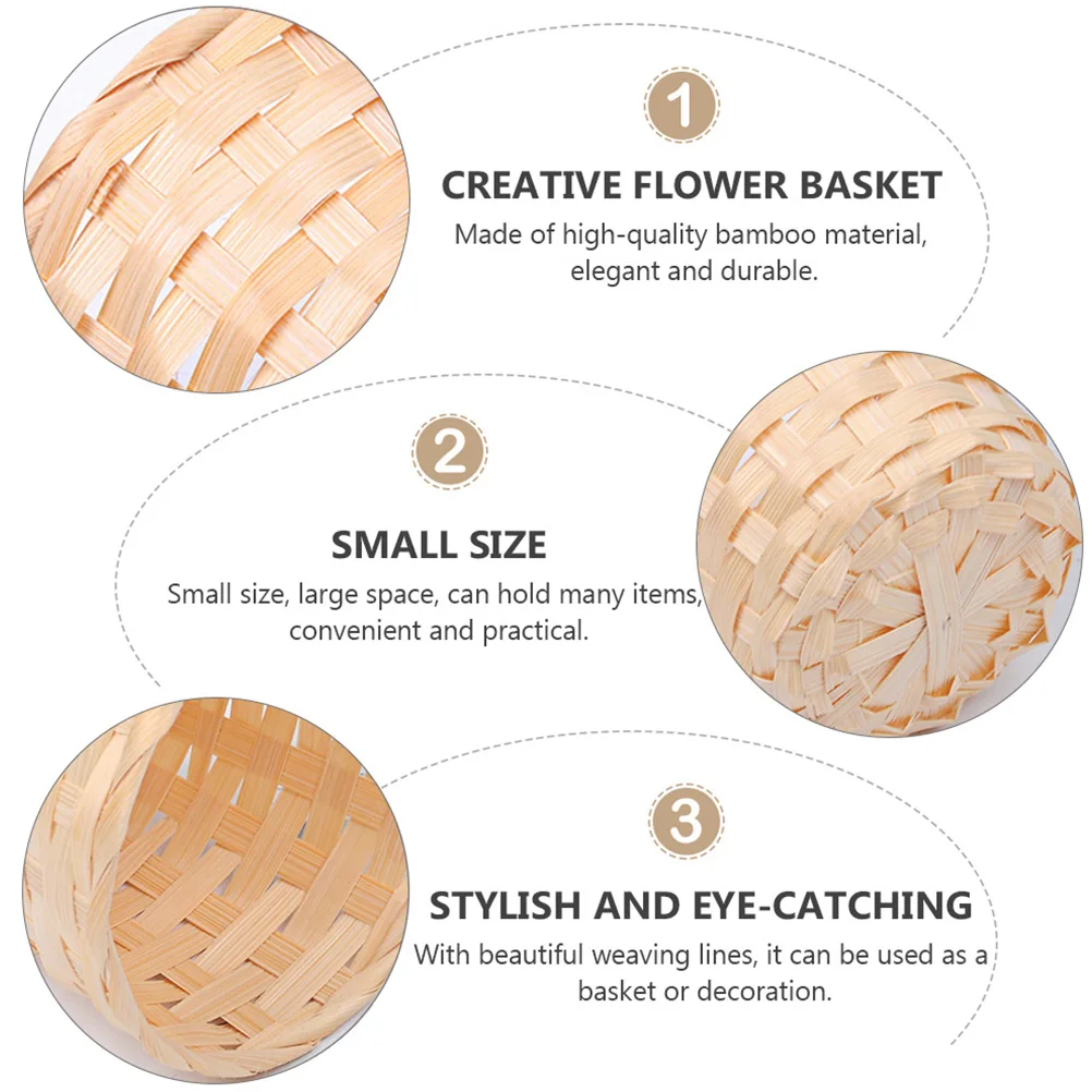 

9 Pcs Bamboo Woven Baskets Small Size Large Space Terrace Garden Balcony Living Room Bedroom Corridor Flower Storage Beige