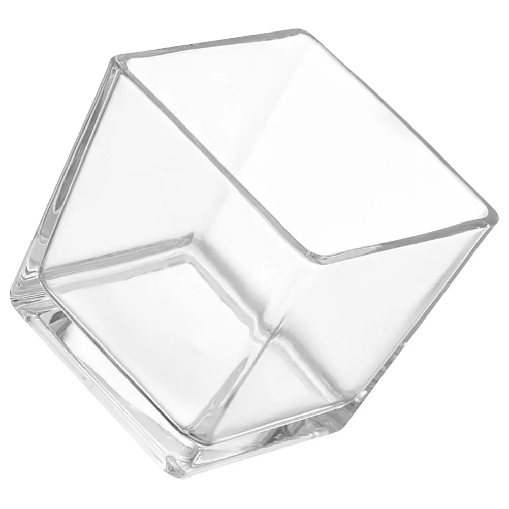 

Delicate Glass Flower Vase Cube Hydroponic Container Modern Home Decor Creative Succulent Pots for Table Centerpieces