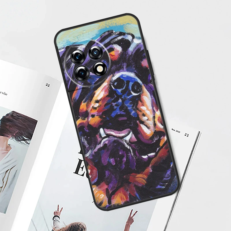 حافظة كلب كرتونية Rottweiler لهاتف OnePlus Nord 5 CE 2 3 4 Lite N20 N30 OnePlus 13T 13R 12R 9 10 Pro 11 12 13 15 #3