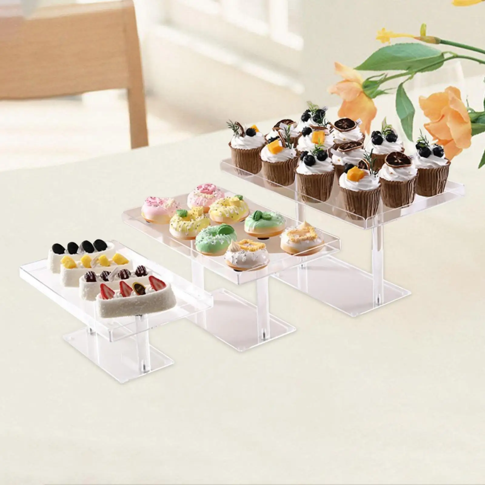 Acrylic Cupcake Display Stand, Multifunctional Centerpiece, Gift Clear Dessert Stand for Afternoon Party Wedding Celebration