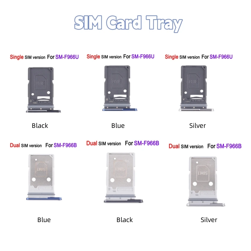 

Лоток для SIM-карты для Samsung Galaxy Z Fold 7, SM-F966B, один слот для SIM-карты с двумя SIM-картами и штифтом для карт, аксессуары для телефонов