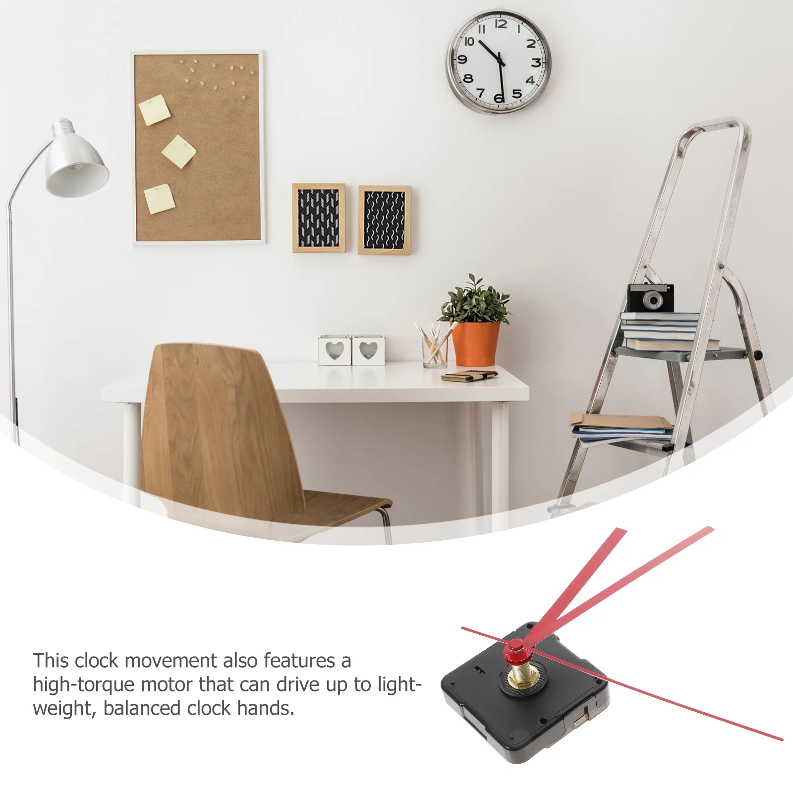 Long Service Life Clock Movement Mechanism Wall Long-lasting Silent Lightweight Hands Red