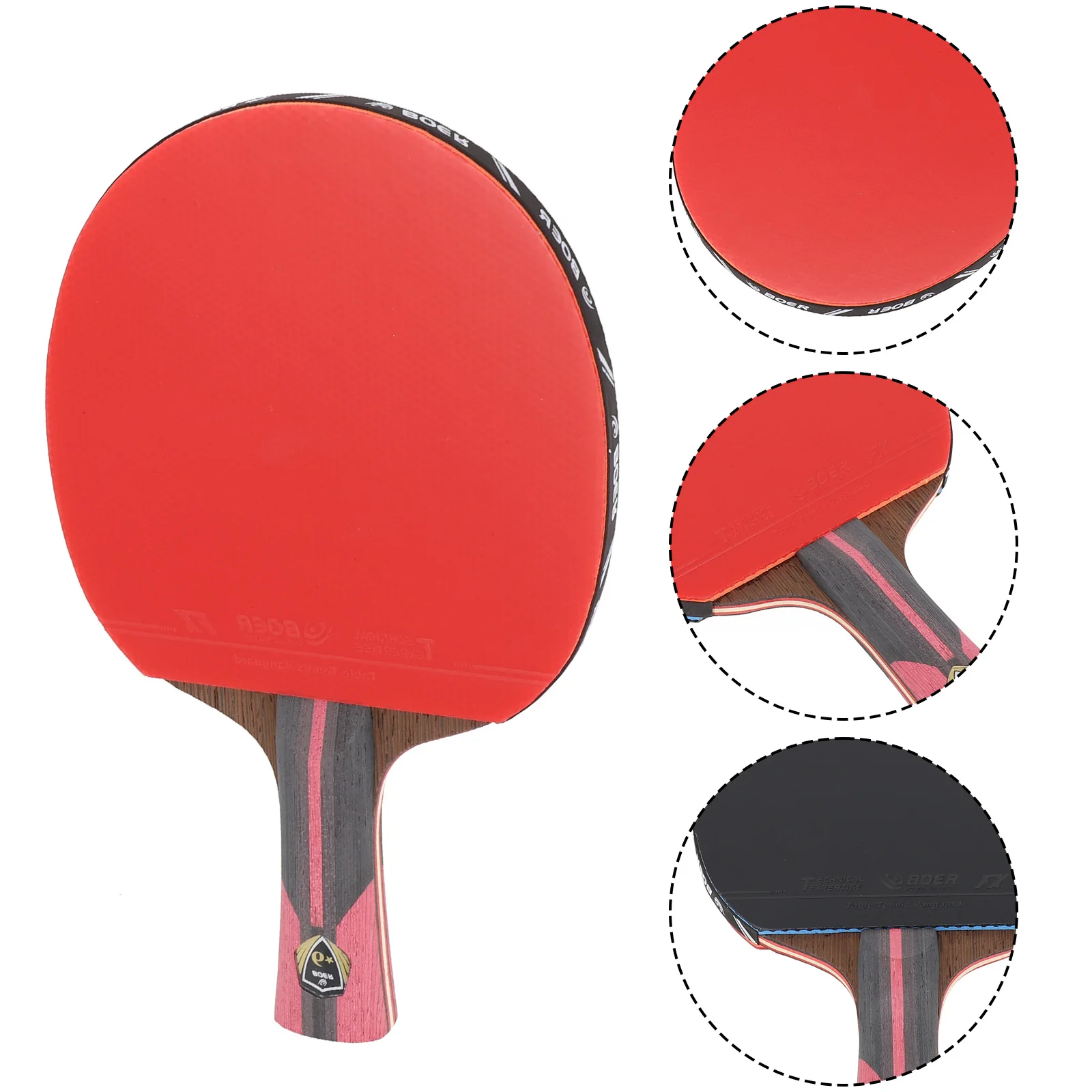 High Quality Indoor Sports Table Tennis Racket Finished Rackets 1 Pcs Anti-skid Wood+Rubber Table Tennis Sports