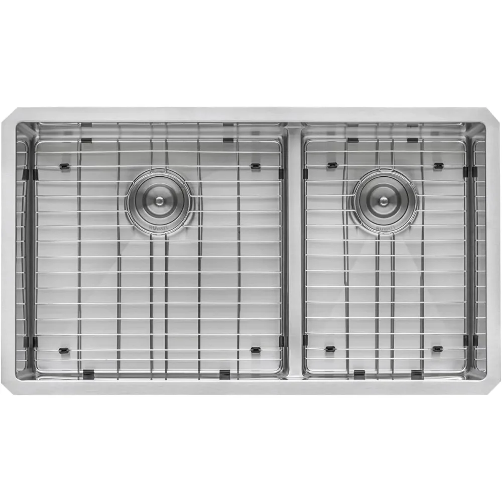 33 Inch Low Split Bottom with A Tight Radius of 60/40,double Bowl,16 Gauge Stainless Steel Kitchen Sink ProductD 19D X 33W X 10H