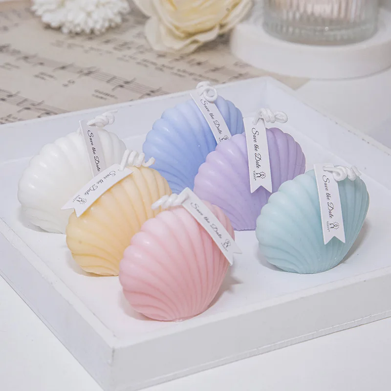 1pc Small Shell Shape Aromatherapy Candles DIY Handmade Wedding Aromatherapy Gifts Photography Props Birthday Candles