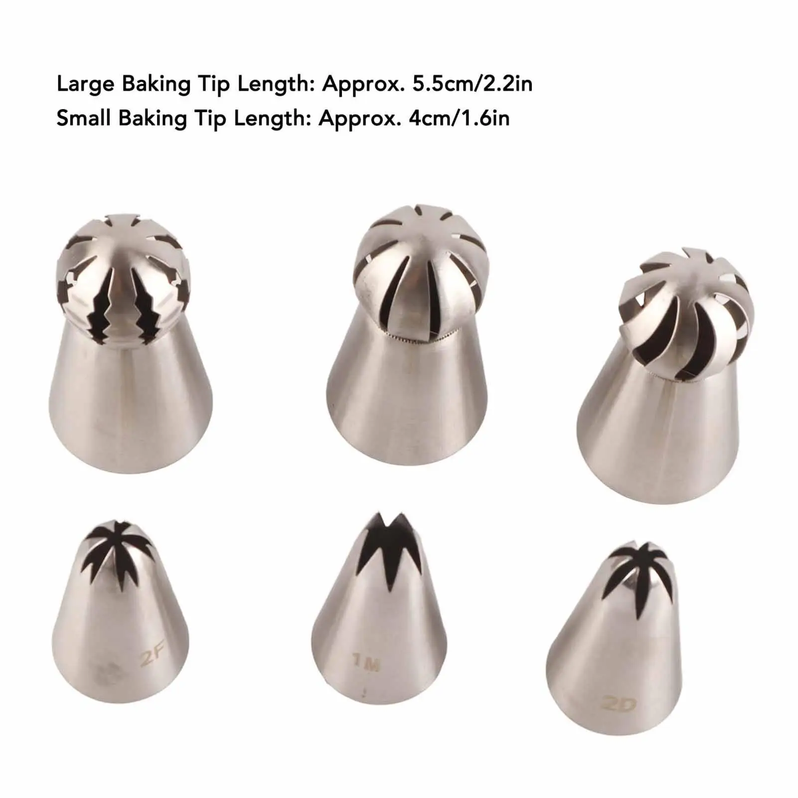 6PCS Stainless Steel Piping Nozzle Set for cake & Cupcake Decorating - Baking Tips for Pastry Art