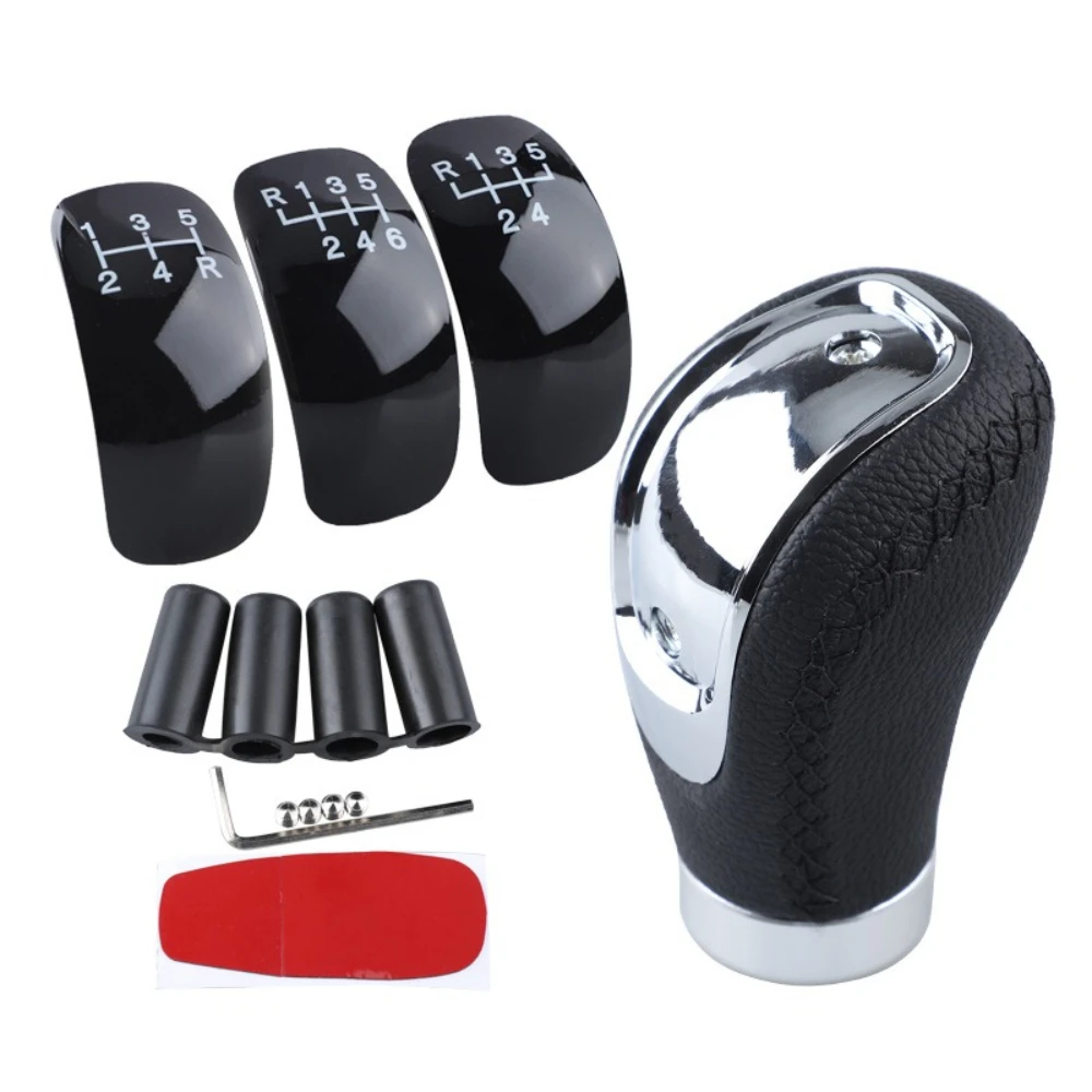 Car Gear Stick Head Shift Replacement Knob Modified Shift Head 5/6 Speed Universal R PU Leather Gear Shift Knob Manual