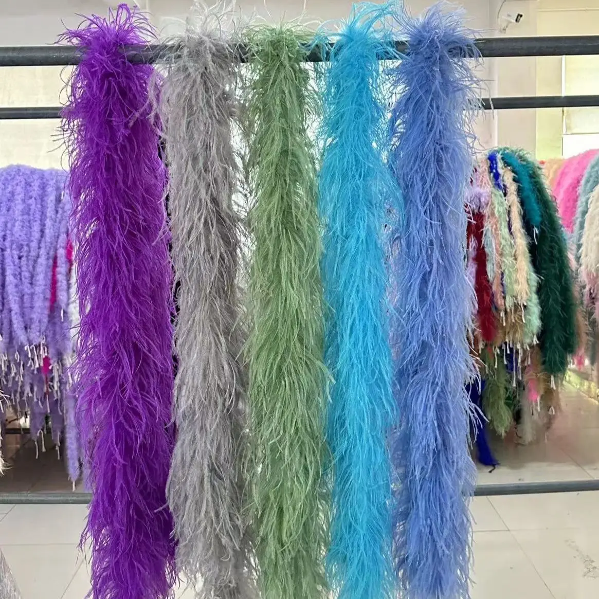 

52 Color Ostrich Feathers Boa 6PLY Party Dress Clothes Sewing Accessory Fluffy Plumas Shawl Arts and Crafts Supplies