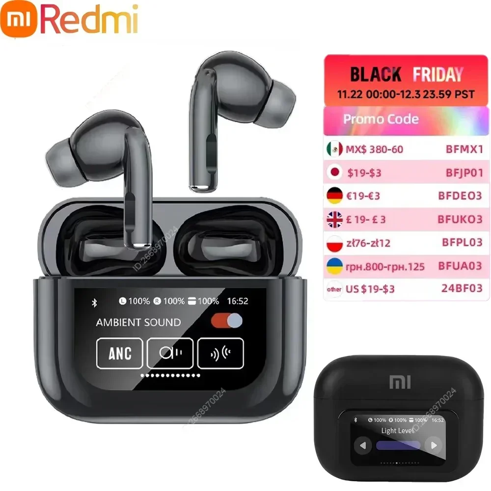 Xiaomi Redmi Touch Control Earbuds Color Screen Bluetooth Wireless In-Ear Ultra Long Battery Life Advanced Noise Cancellation