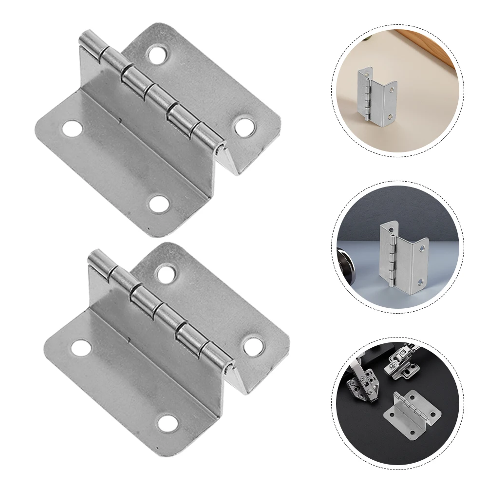 

8pcs 4-Hole Metal Folding Stainless Steel Cabinet Door Hinges Heavy Duty niture Hardware Right Angle Four-Fold Rotation