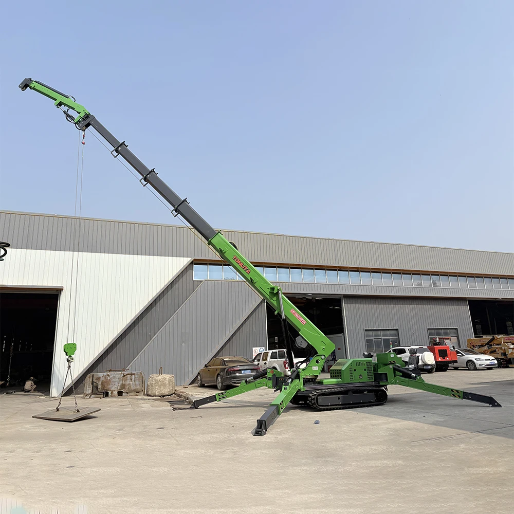 8 Ton Spider Crane Hydraulic Boom Lift Fly Jib Telescopic Small Crawler Spider Crane for Construction Site Material Handling