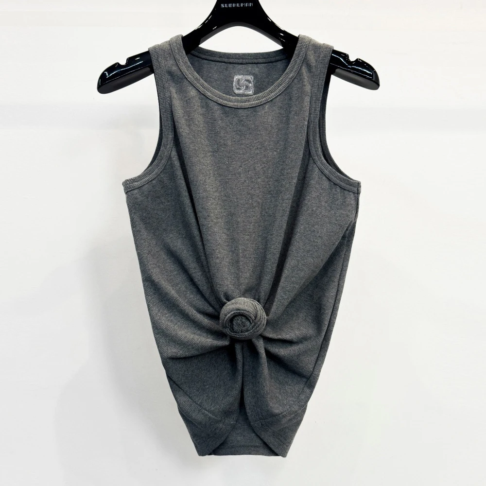 High Street Tees Tanks Women's Dark Style New Fashionable Simple and Versatile Daily Casual Sleeveless Slim Fit Top Tank