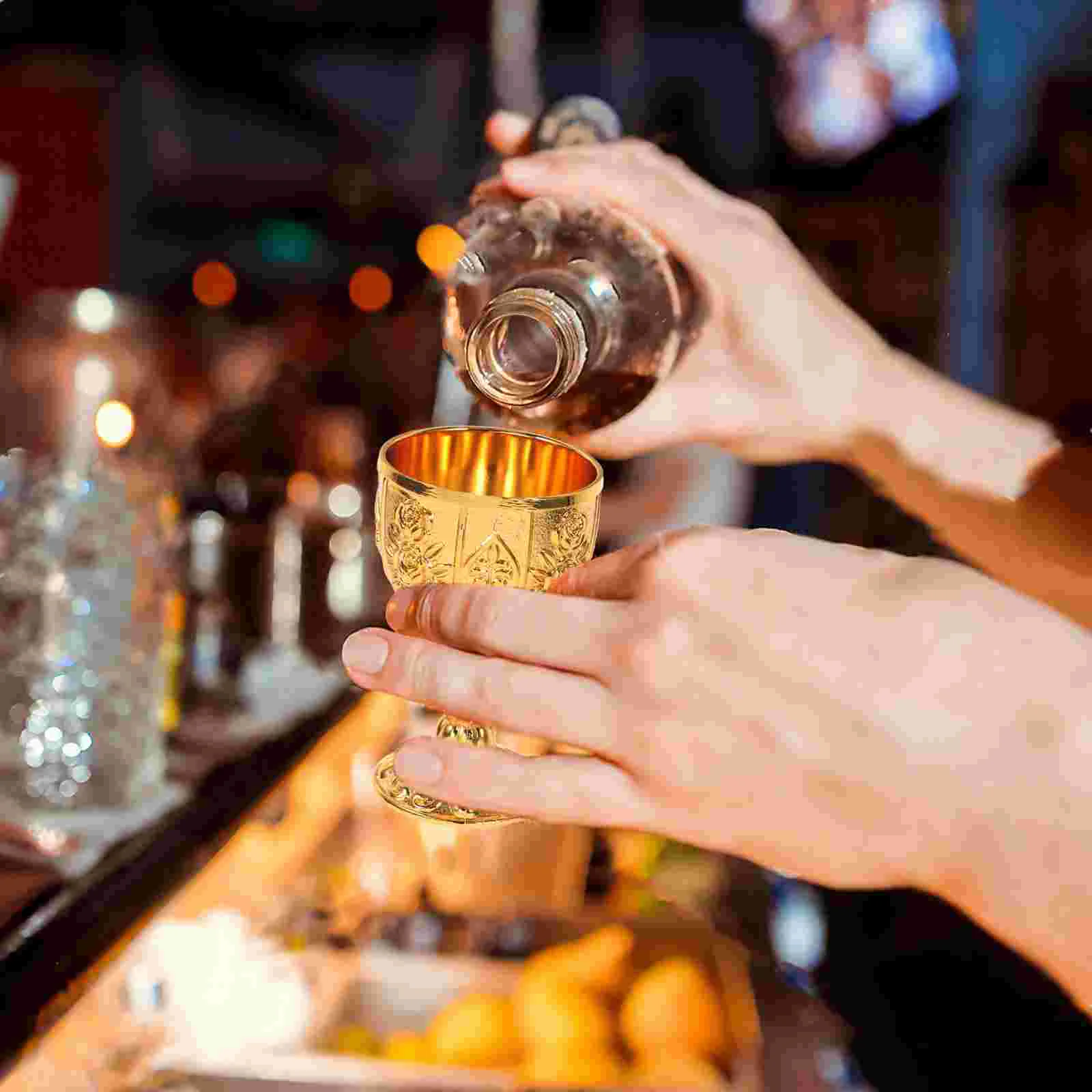 كأس الرجعية الزجاج الكاليس تاج الزينة خمر التنين حفلة عيد ميلاد أكواب كأس النحاس الذهبي #2