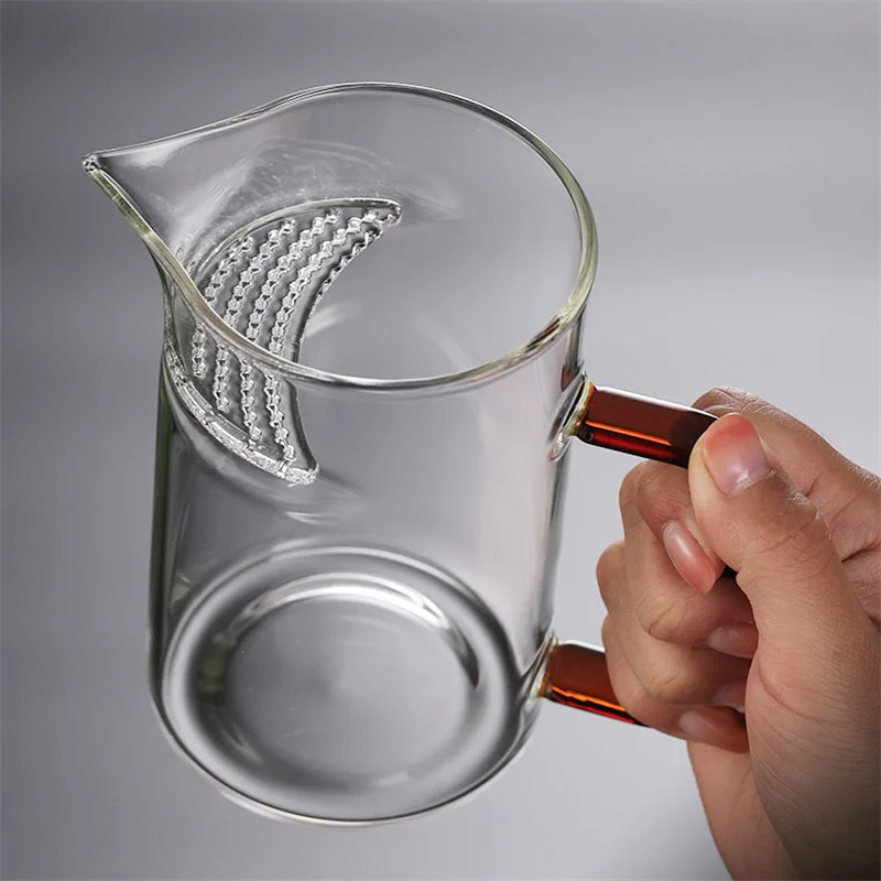 High Borosilicate Glass Tea Pitcher Fair Cup Clear Chahai Chinese Tea Divider Tea Maker Pot with Filter Kungfu Tea Set Teaware