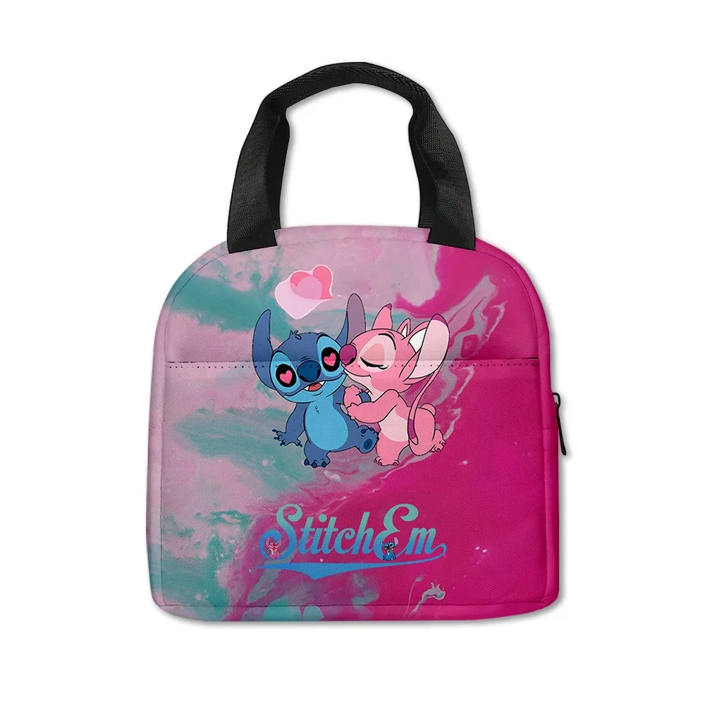 Disney Anime Lilo&Stitch Insulated Lunch Box Cartoon Stitch Waterproof Cooler Handbag Bento Bag Lunch Container Food Storage Bag