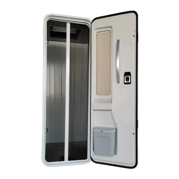 High Quality Aluminium Double Point Lock European Style RV Camper Caravan Door With Screen Door