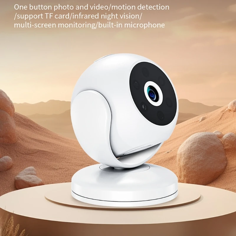 SZYA Wide View Security Camera 360 Degree Coverage Night Visual Two Way Intercom Motion Detection for Home Business Use