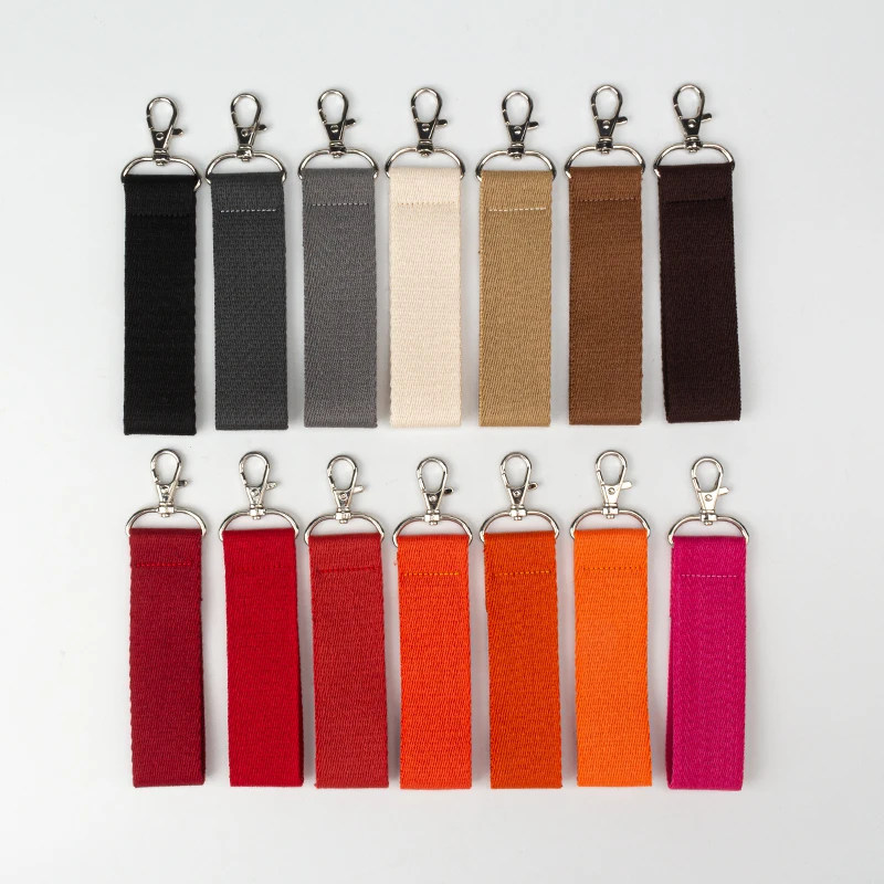 Blank Keychain For Car Keys Card Holder Cotton Strap Keyring Key Chain Men Women Car Key Strap Waist Wallet Keychains Keyrings