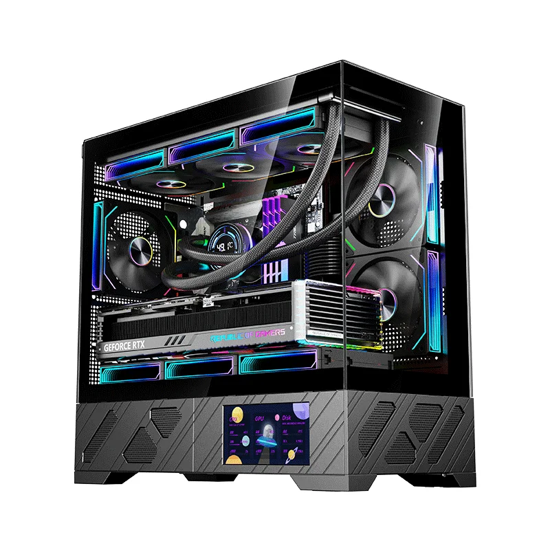 حافظة كمبيوتر للألعاب WJCOOLMAN Qianxi MATX الثانوية، تدعم تبريد المياه 360 درجة، اللوحة الأم M-ATX #5