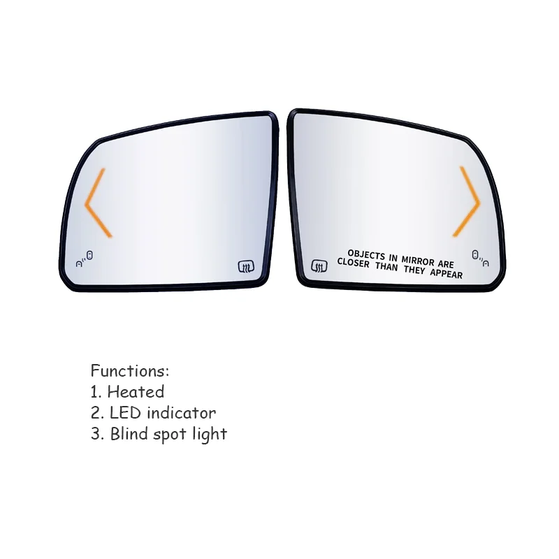 TVYVIKJ Left Right Side rearview mirror glass lens For Toyota Tundra Sequoia 2007-2019 Blind spot LED detection distance assist