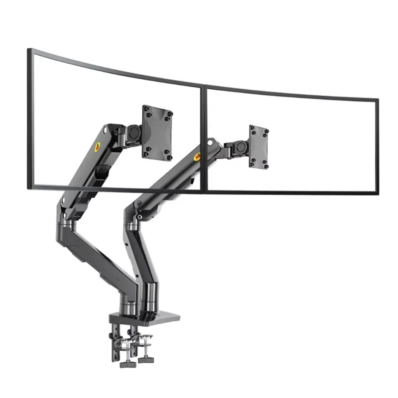 حامل شاشة G55 مقاس 27 بوصة - 34 بوصة مريح لسطح المكتب وشاشة LCD مزدوجة وحامل شاشة LCD مزدوج لسطح المكتب