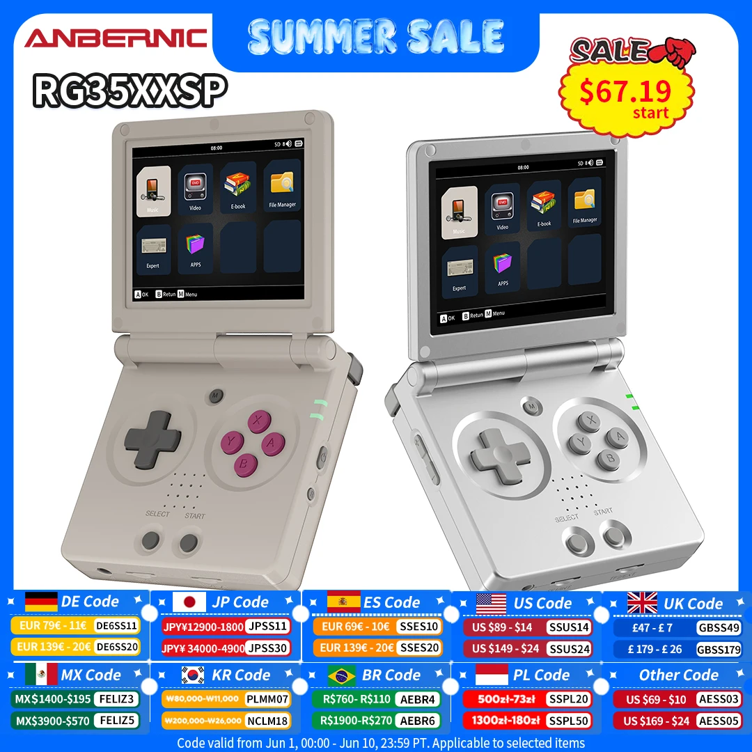 Anbernic RG35XXSP Flip Handheld Game Consoles 3.5-inch IPS 640*480 Screen Linux WIFI Retro Video Game Player 3300mAh 5000+ Games